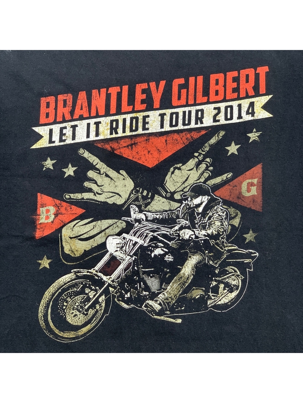 Anvil Brantley Gilbert Let It Ride Tour 2014 Black Graphic T-Shirt